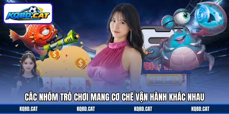 Các nhóm trò chơi mang cơ chế vận hành khác nhau Các nhóm trò chơi mang cơ chế vận hành khác nhau